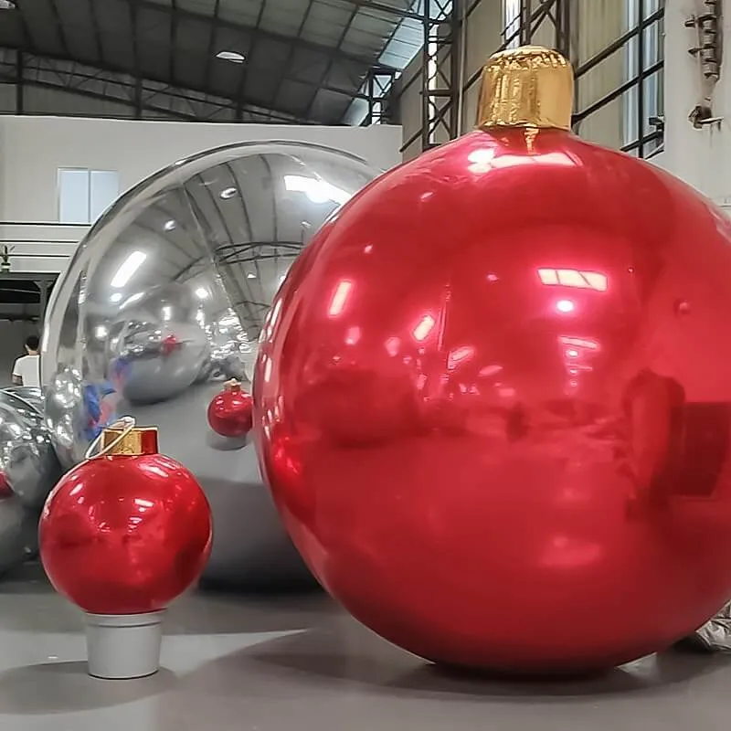 Kundenspezifischer aufblasbarer Spiegelball, riesige Weihnachtsball-Verzierung