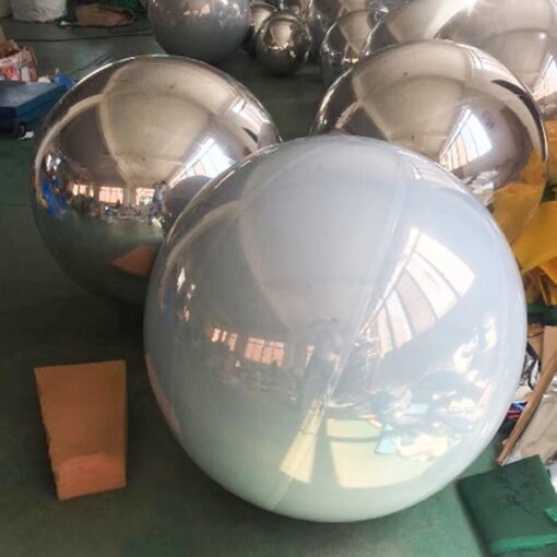 Esfera de bola de espelho inflável gigante, bola inflável suspensa - branca