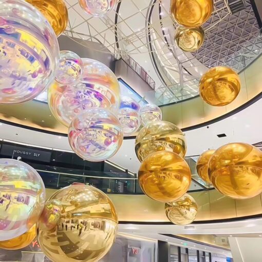 Надувной зеркальный шар из ПВХ, диско-шар - золото